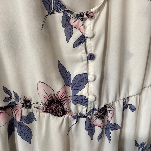 Torrid Women’s Size 5x Floral Print Baby Doll V Neck Top Kimono Sleeve - Picture 3 of 12